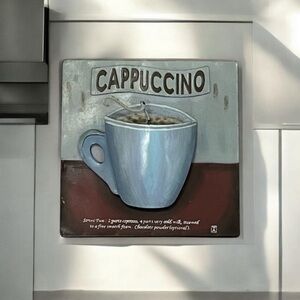 Cappuccino Wall Art with Blue Mug